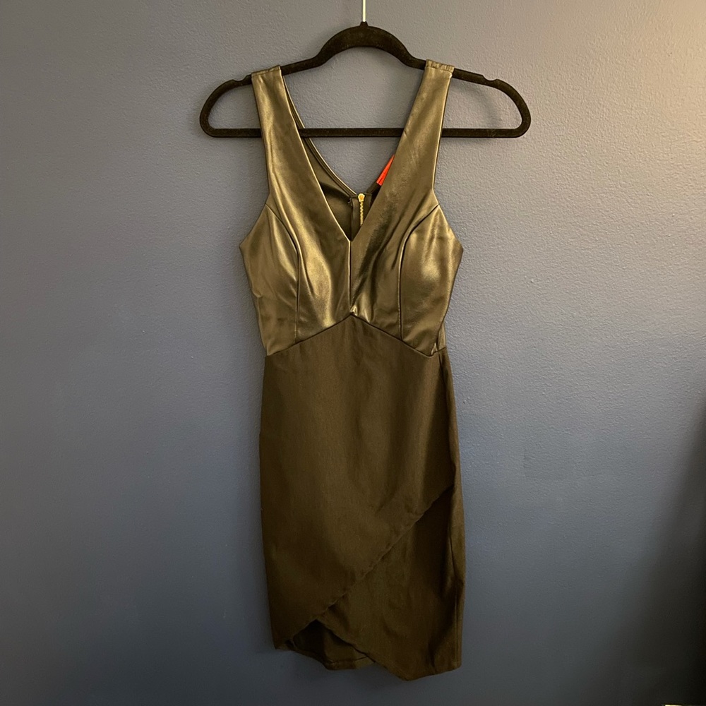 Akira Black Dress with leather bust